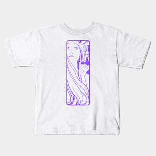 Alphonse Mucha "the muse of art" (violet) Kids T-Shirt